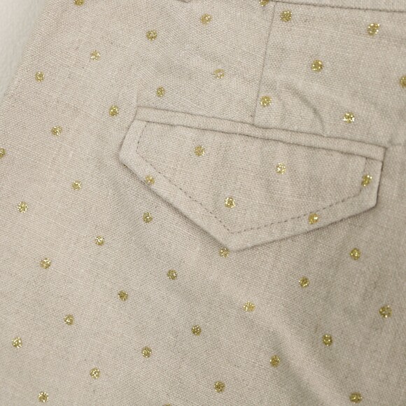 J Crew Linen Beige Gold Polka Dot Chino City Shorts Size 2 - Picture 7 of 10